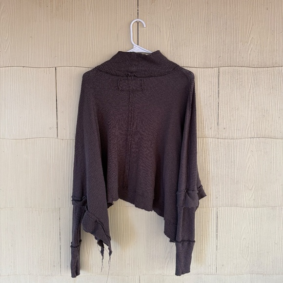 Free People We The Free Moon Daisy Thermal Pullover 'Horseshoe Brown' - Picture 5 of 5